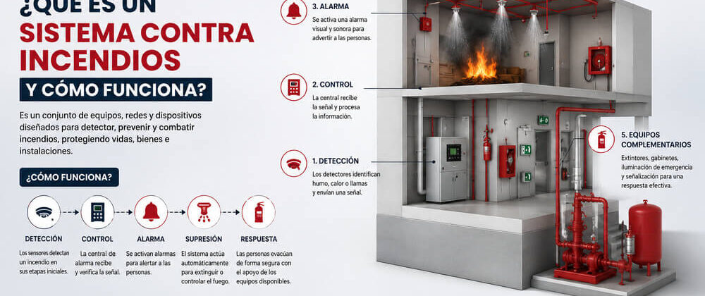 ¿Qué es un sistema contra incendios y cómo funciona?