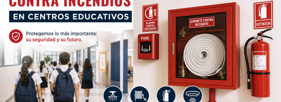 Sistemas contra incendios en centros educativos